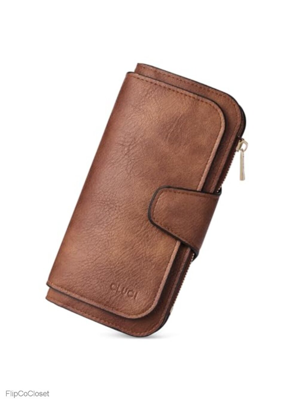 RFID Bifold Wallet for Women with ID Window Synthetic Leather Trifold